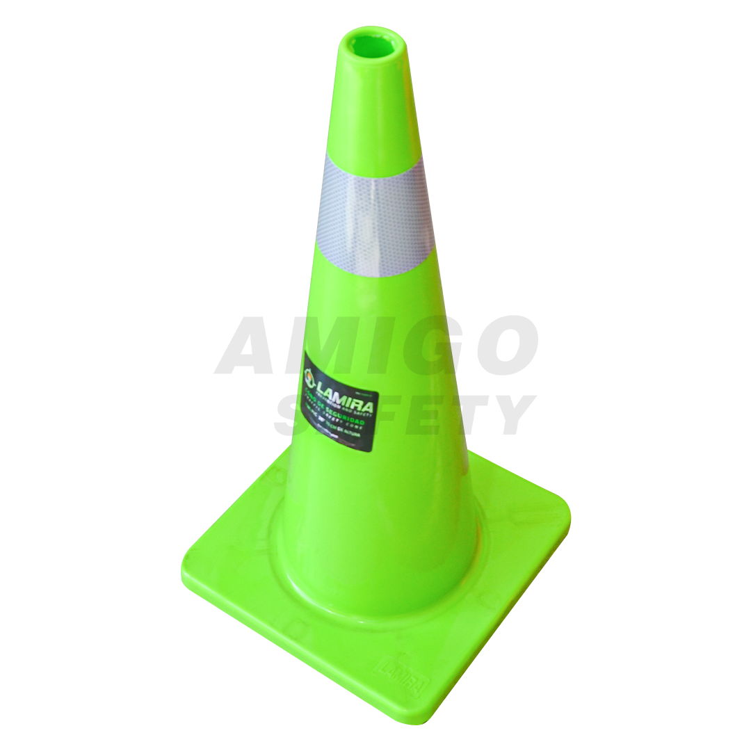 Cono PVC Premium de Seguridad con Reflejante LAMIRA Verde ATC-70VR 70 cm - 1